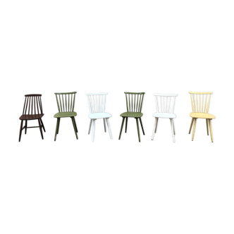 Set of 6 chairs bistro bistro vintage brewery colorful