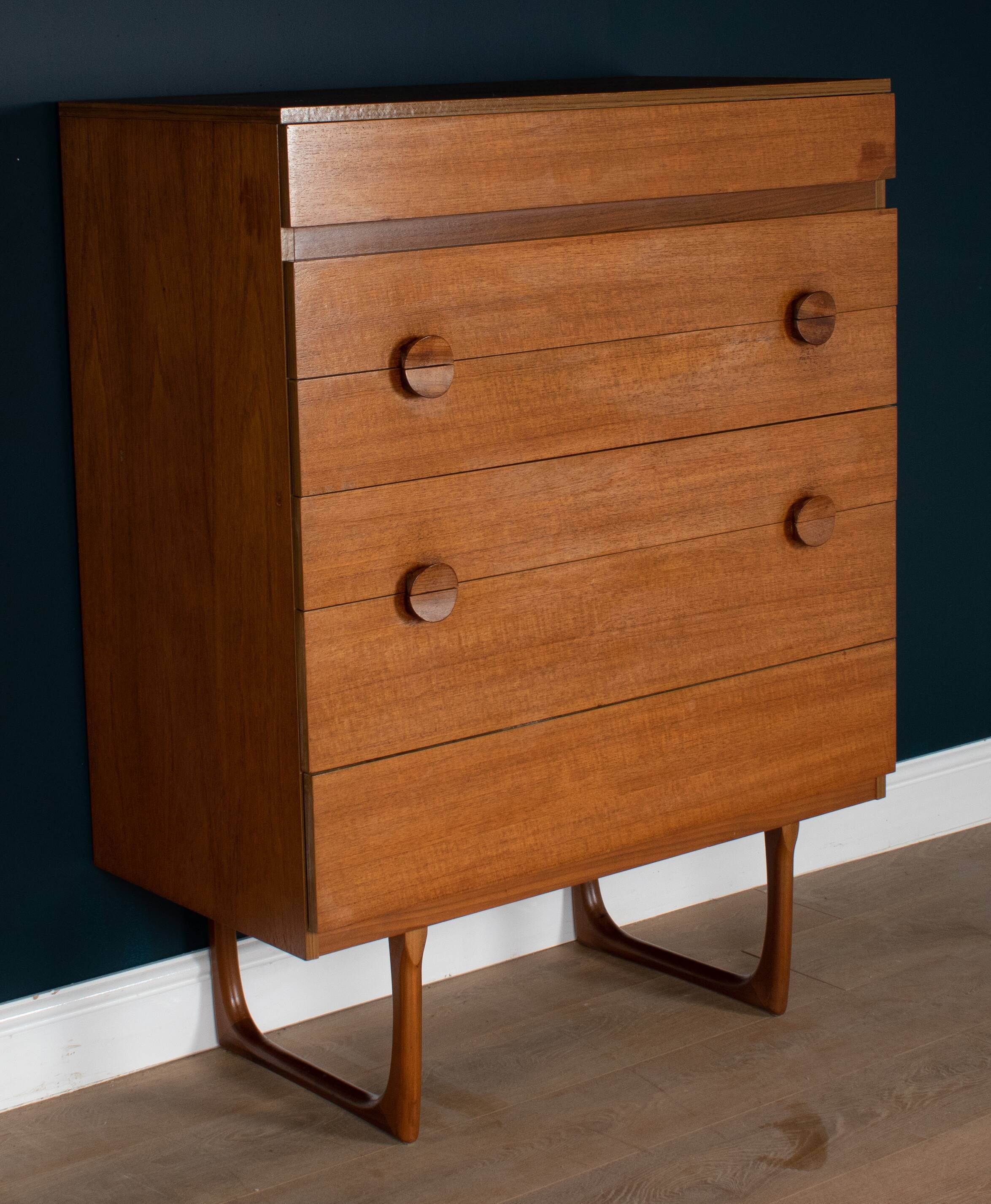 Restored Teak 1690s Retro Stonehill Chest Of Drawers