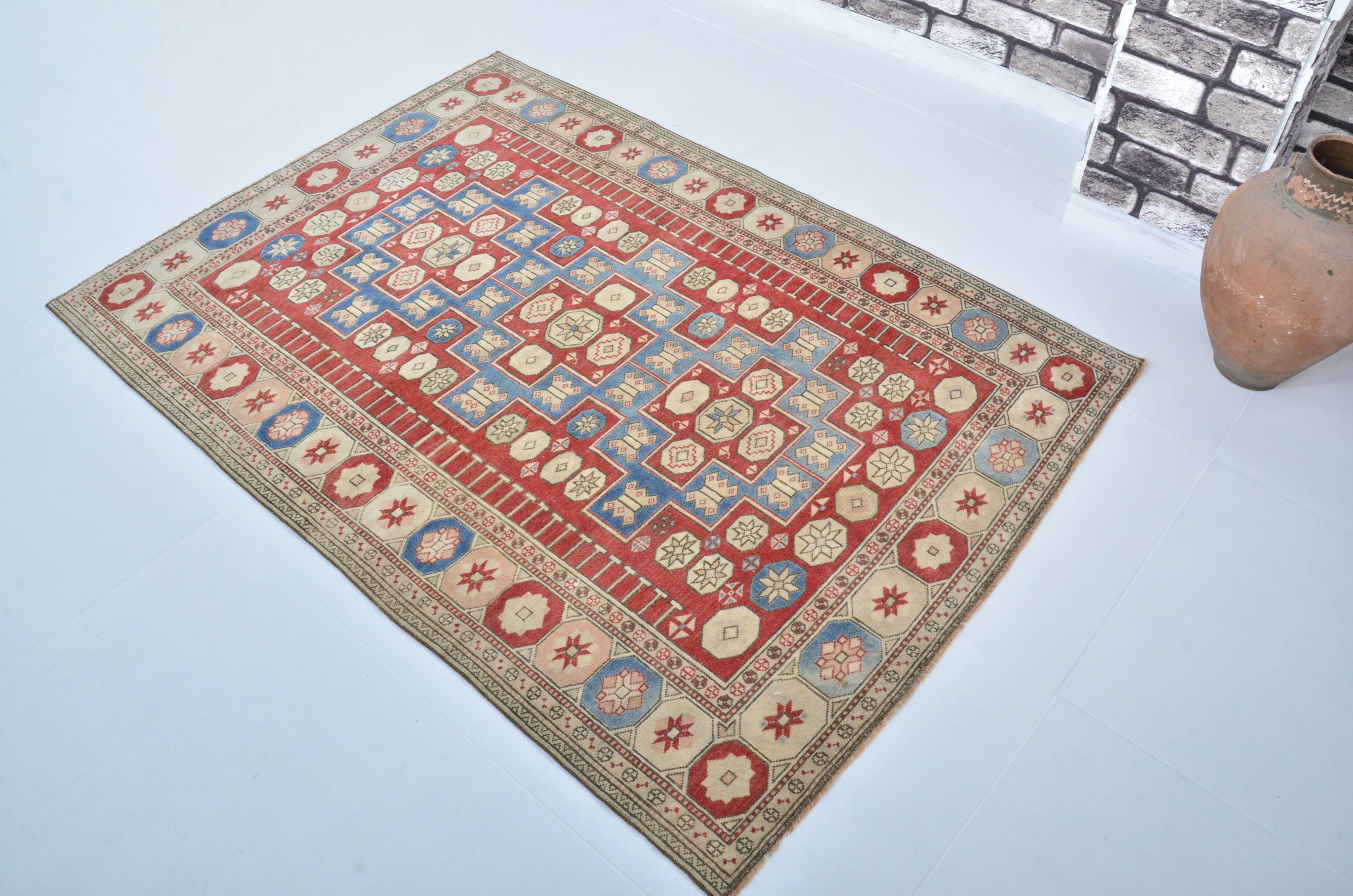 Colorful Hanknotted Vintage Carpet sku 3567