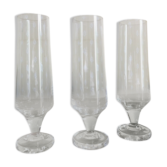 3 champagne flutes 70s