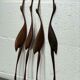 set of 4 vintage wooden wall sculptures / birds