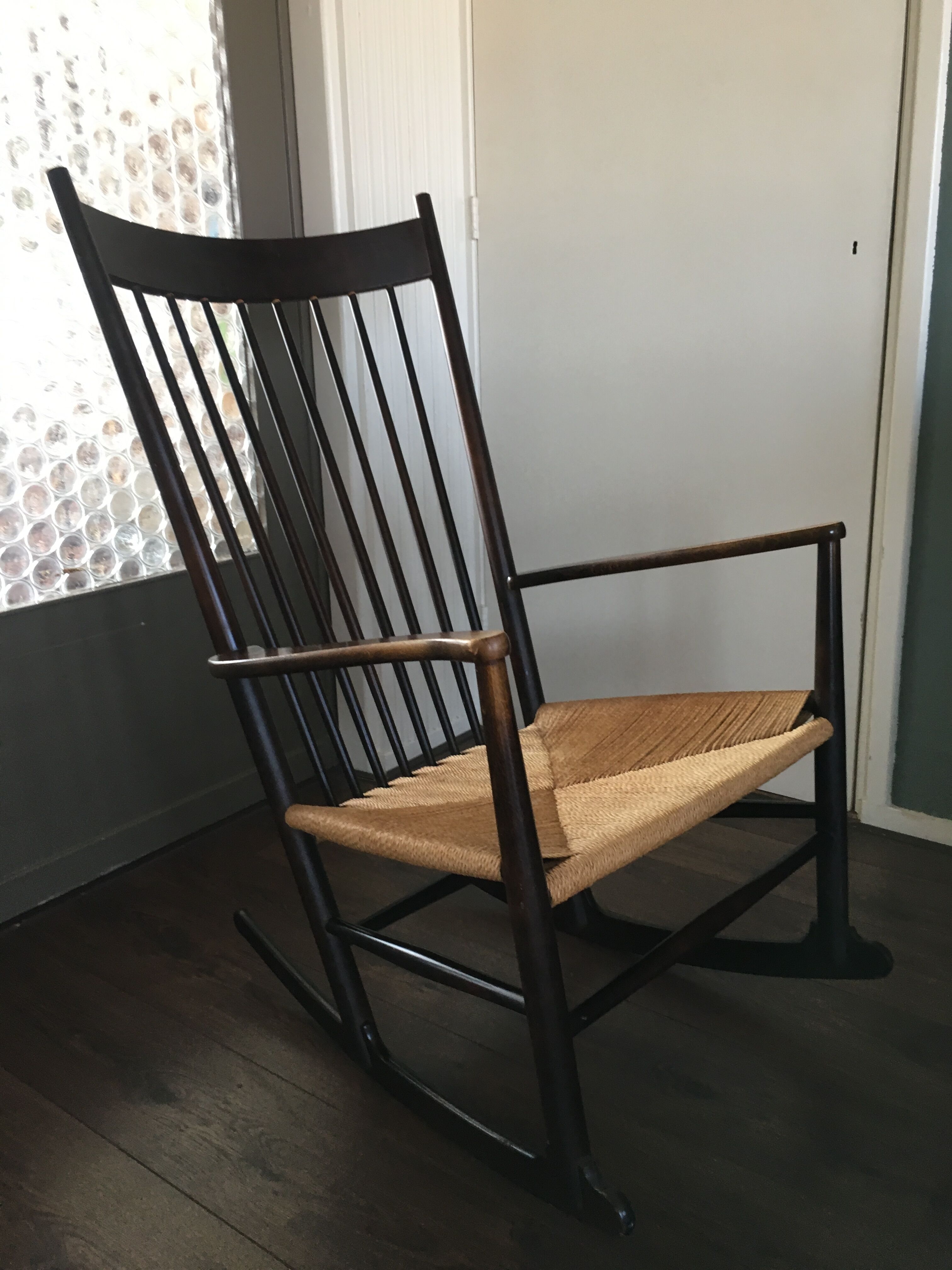 Vintage Scandinavian J16 rocking chair by Hans J. Wegner for FDB