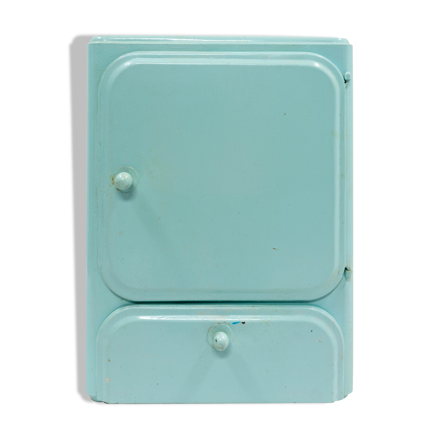 Pharmacy cabinet blue sheet metal