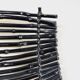 Large Vintage Black Bamboo Fruit Basket