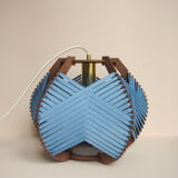 Large blue woven lamp to install
