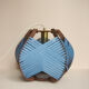 Large blue woven lamp to install