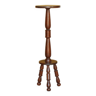 vintage wooden pedestal, Art Deco pedestal, column wood