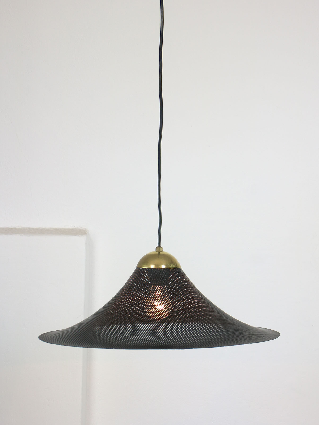 Vintage Italian Perforated Trumpet Lamp