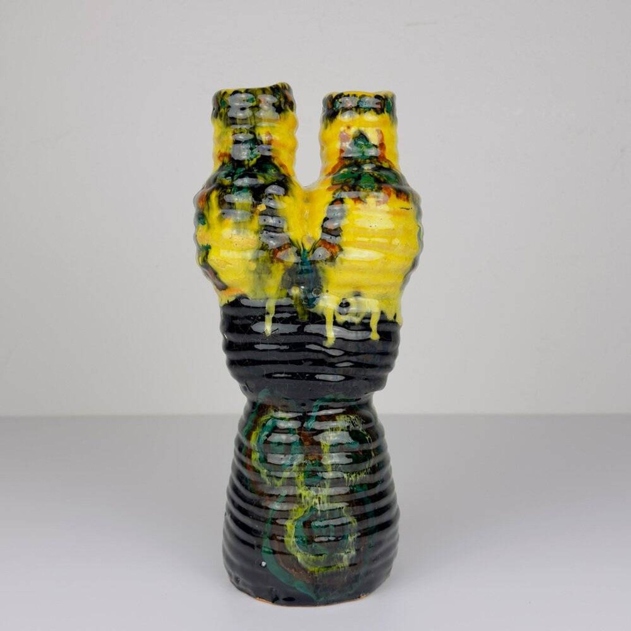 Vintage glazed pottery vase, former Yugoslavia, 1970s.