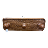 Porte manteau triple en rotin marron