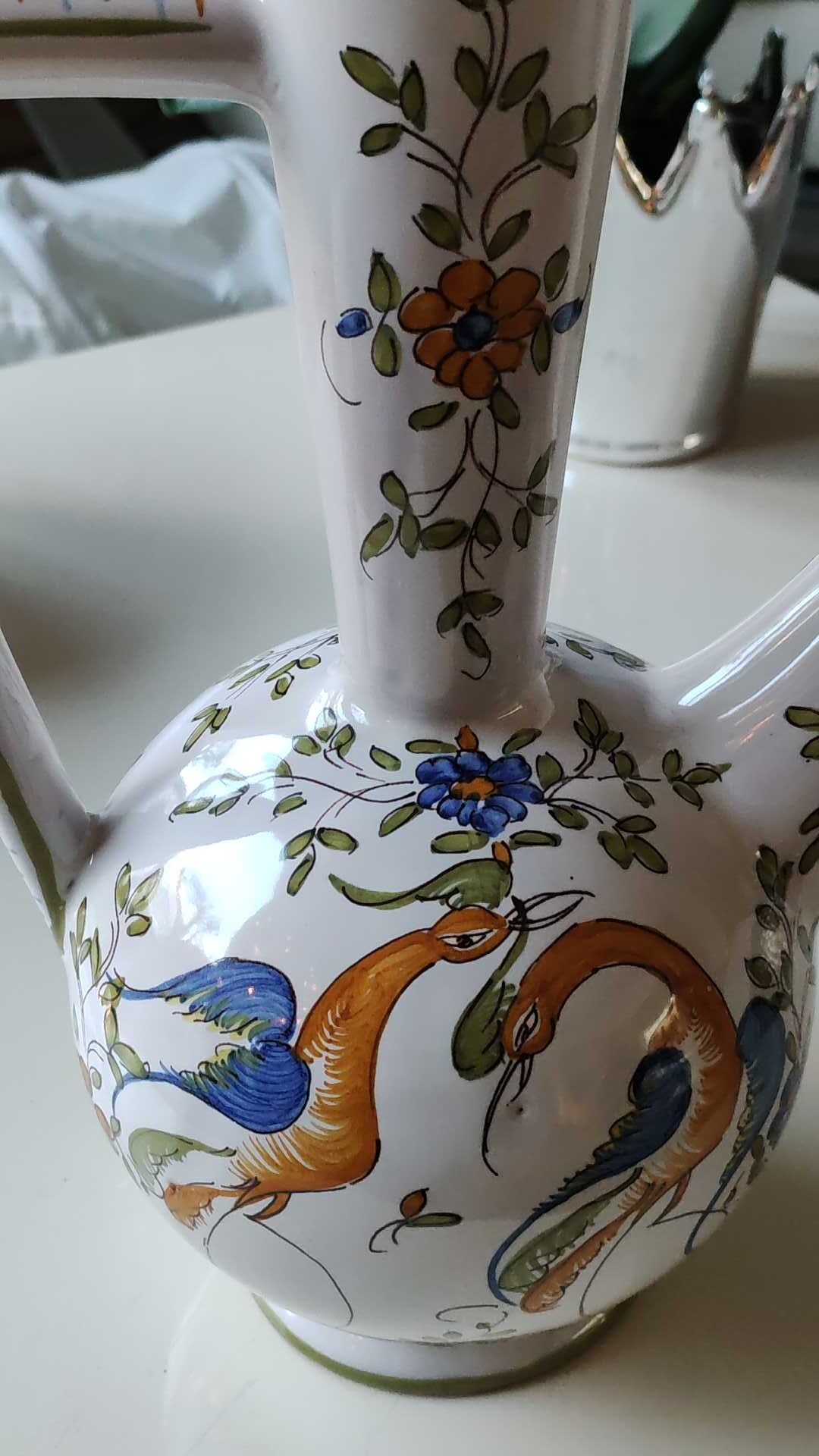 Vintage ewer design Martres Tolosane/Decor Moustiers earthenware. Produced in "Limited Edition"