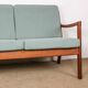 Danish 3-seater sofa in teak and new fabric, Senator model Ole Wanscher, France & Son.