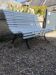 Antique garden bench with cast iron legs