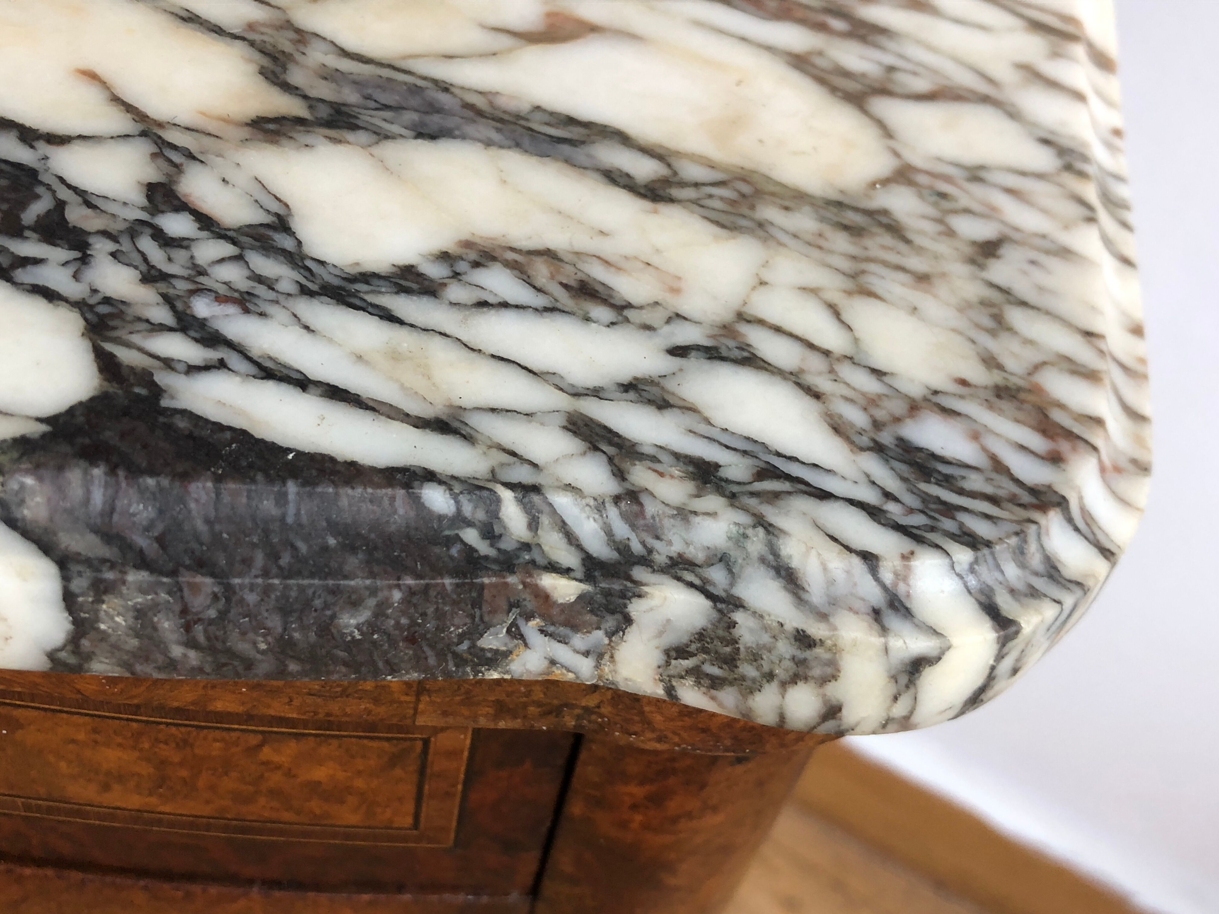 Marquetry bedside table