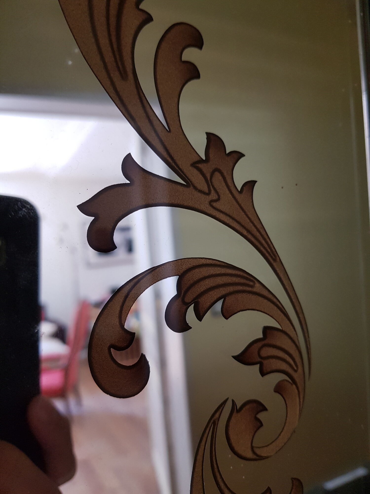Large brasserie bistro mirror in eglomised glass
