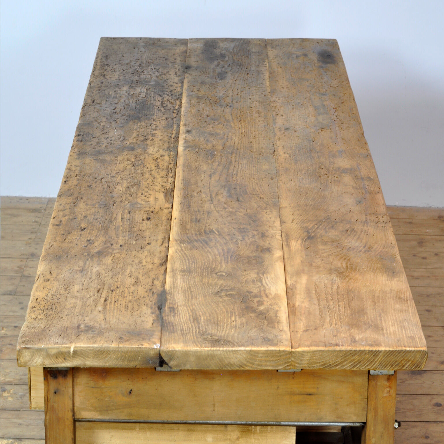 Industrial Wooden Worktable, 1980's