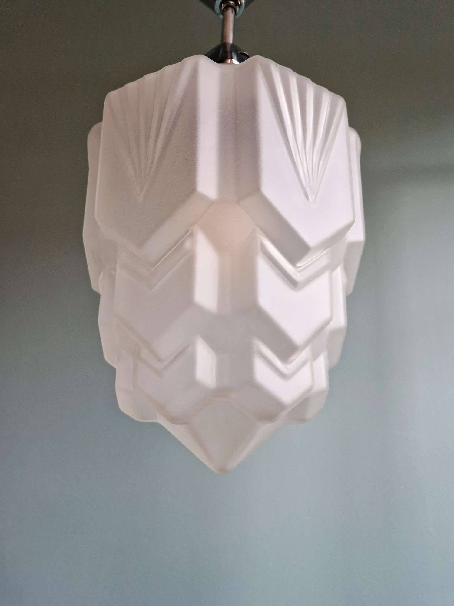 Art Deco suspended glass skyscraper, 1920s-30s.