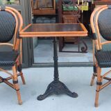 Set table and 2 chairs bistrot Vintage / rattan and braided vinyl