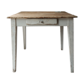 Table bois patiné 1 tiroir