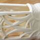 Openwork pot / letter holder in Art Nouveau ceramic