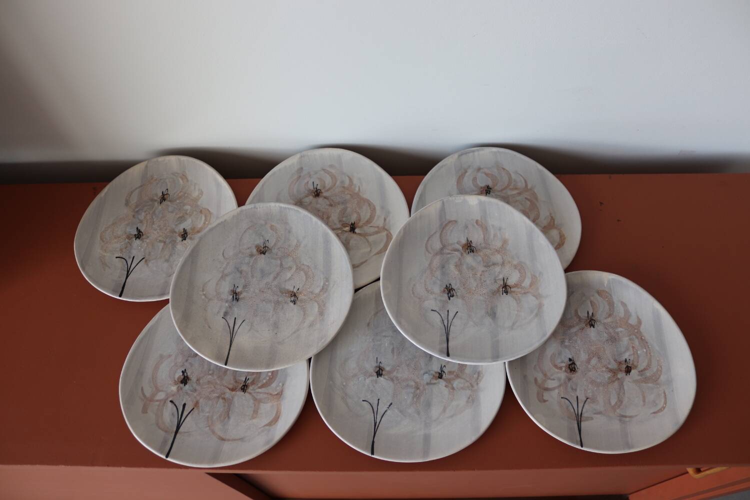 8 assiettes à dessert faïence de Pornic, France