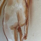 Tableau signé pastel portrait féminin « lumière à la sortie du bain »
