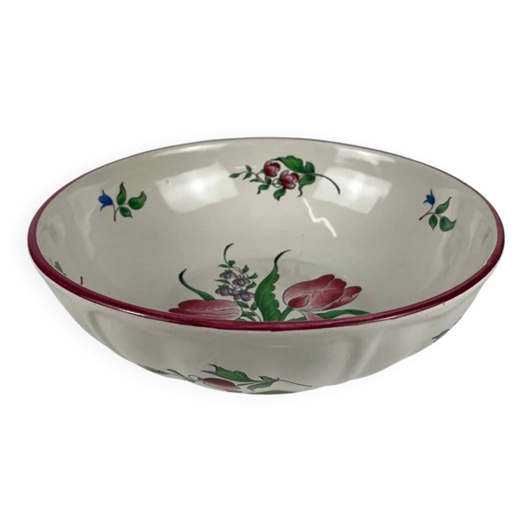 Saladier PM, modèle réverbère par KG Lunéville, motif tulipe