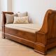 Lit bateau / Banquette ancienne noyer massif – Style Louis-Philippe –