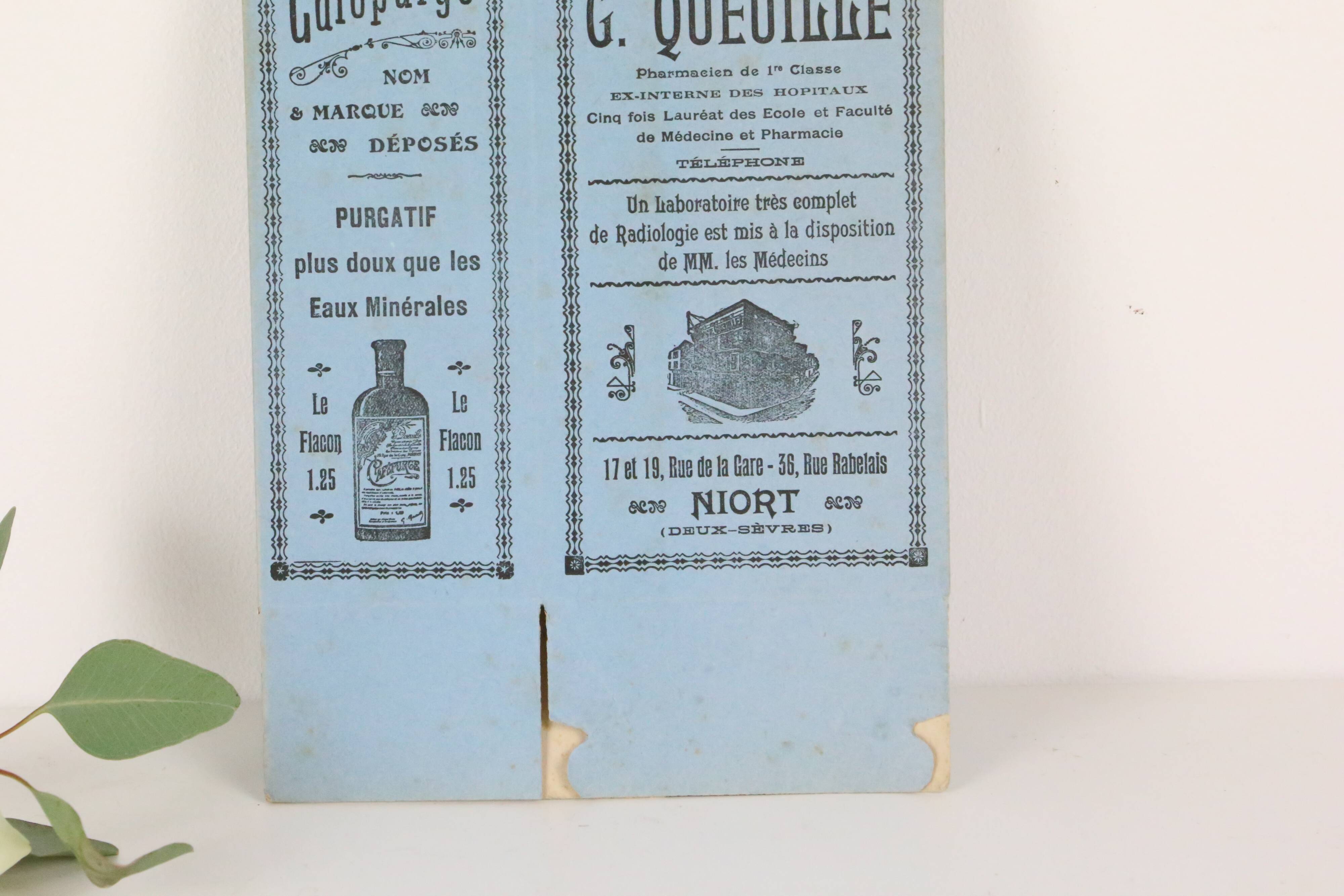 Old cardboard pharmacy medicine box, 1920/1930