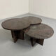 Vintage 1970s design round granite nesting coffee table with 3 elements.