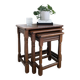 Lot de 3 tables d'appoint Mid Century Vintage en bois massif Landhaus Rustikal Banc de fleurs Tabour