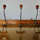 Coat rack bistro 3 hooks metal and wood 30s 40