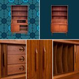 Danish library and its teak secretary 1960 by Johannes Sorth
