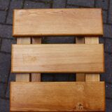 Vintage solid wood stool, modernist design 1970s