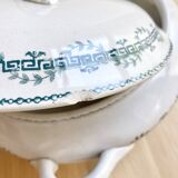 19th century "opaque Gien" iron clay tureen