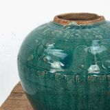 Ancien vase en céramique vert émeraude (c.1820)