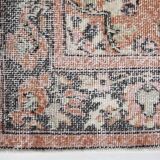 4x7 Antique Brunt Orange Brown Turkish Vintage Rug, 113x202Cm