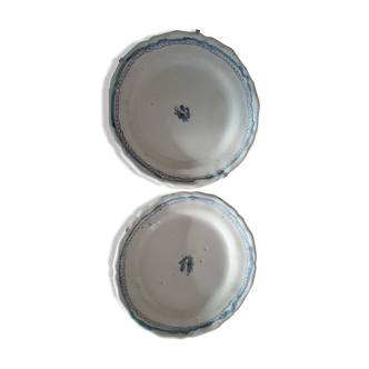 Two Bordeaux earthenware plates