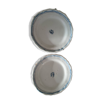 Two Bordeaux earthenware plates