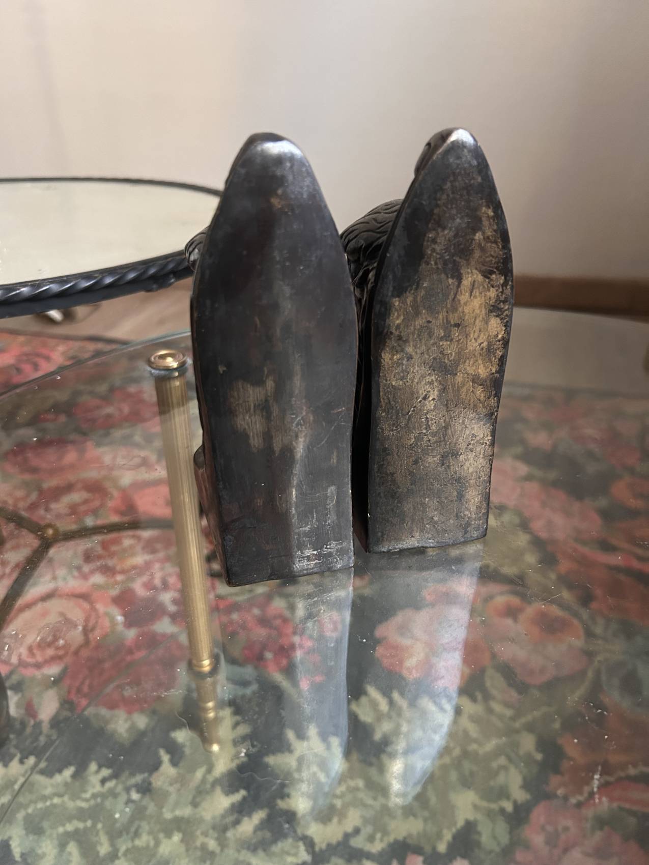 Pair of eagle bookends in patinated bronze – Art Deco style