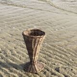 Hand-woven rattan vase