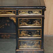 Bureau Chinois Chinoiserie 19ème Siècle Cuir Napoléonien