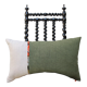 Upcycled cushion "khaki green" - 40x60cm - linen & hemp & canvas