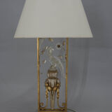 Crystal parrot table lamp, 1970s