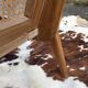 Cane-seated teak bench