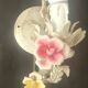 Set von 2 Shabby Chic Wandlampen Tole Schmiedeeisen Porzellan Rosen Blumen