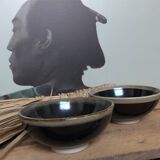 Lot of black ceramic-style bowls