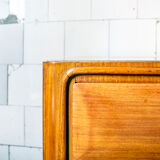 Glass and brass rosewood buffet by Esposizione Permanente Mobili Cantù Italia Anni '70