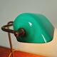 Banker's lamp in brass and green opaline, 1930s