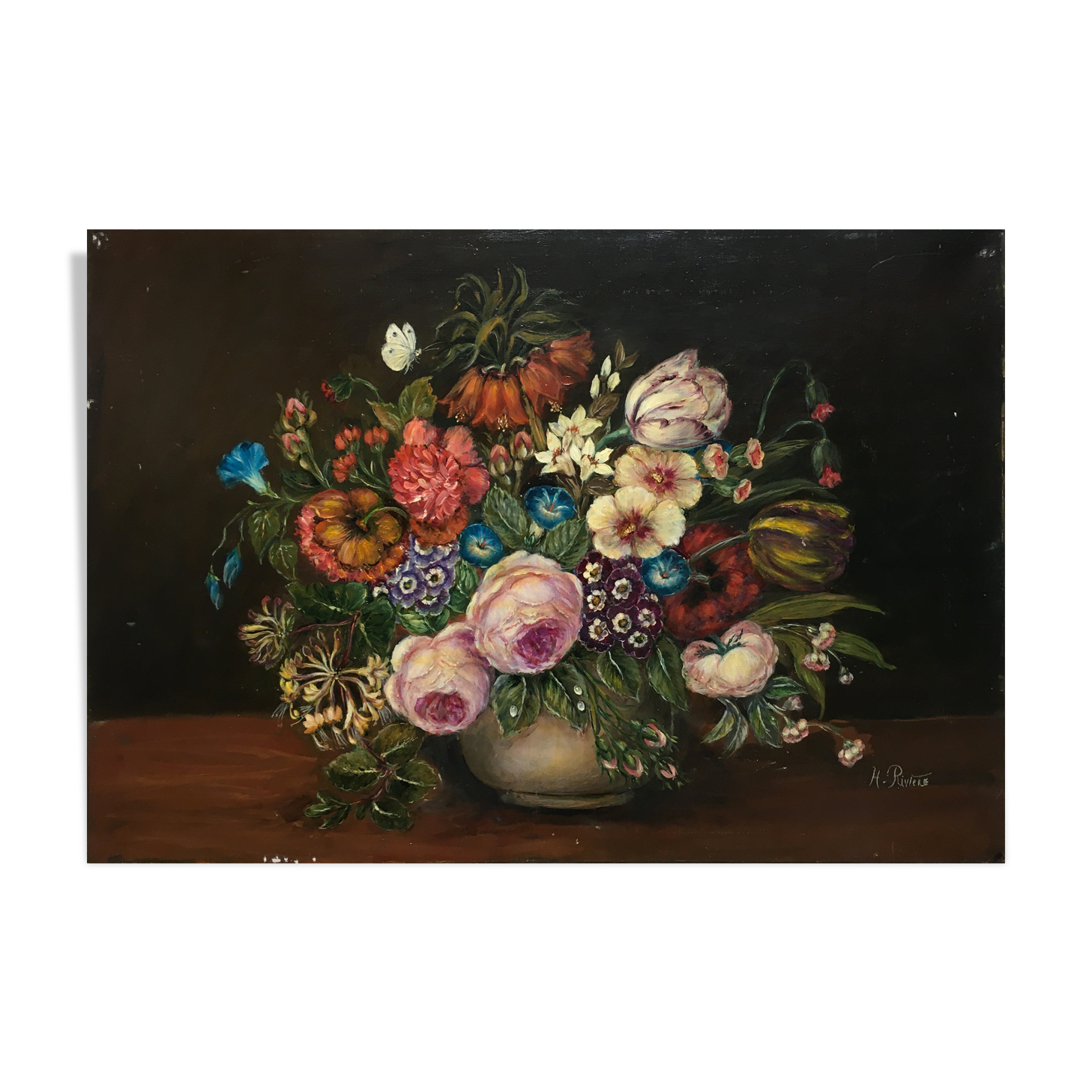 Painting "Flower Bouquet of the Garden" by H. Rivière